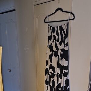 Black & White Patterned Maxi Dress